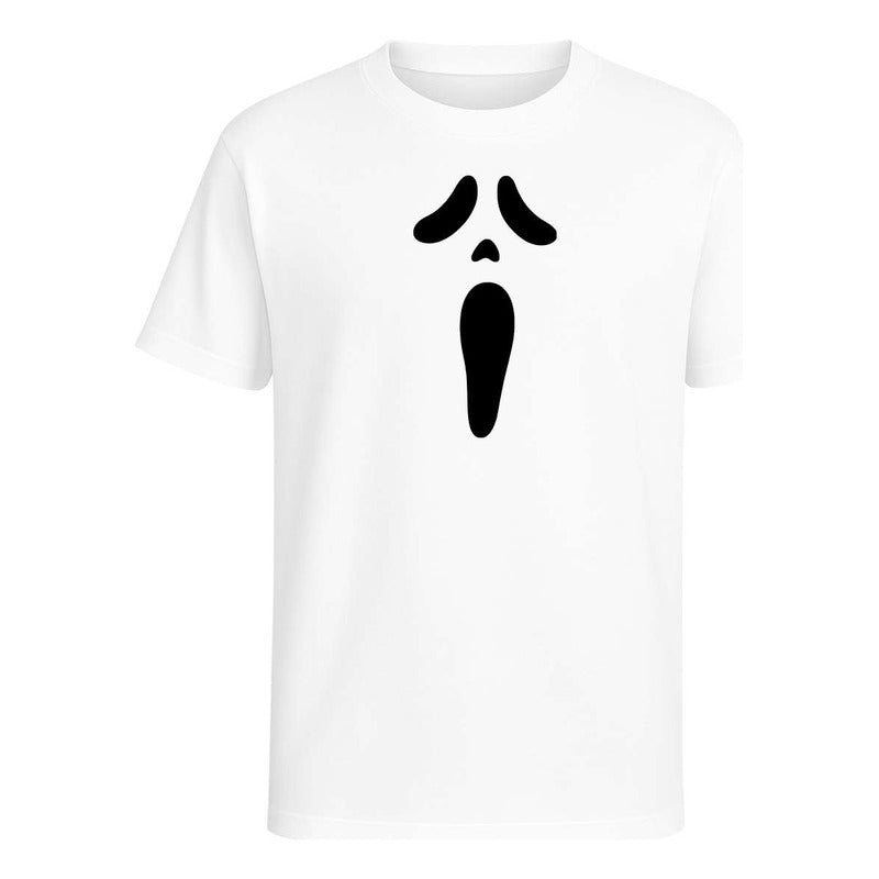 Playera Scream Máscara Minimal Horror Halloween Infantil