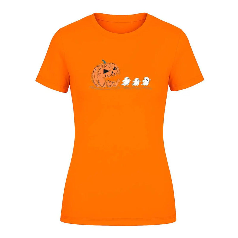 Playera "Halloween Pacman" Calabaza y Fantasmas - Dama