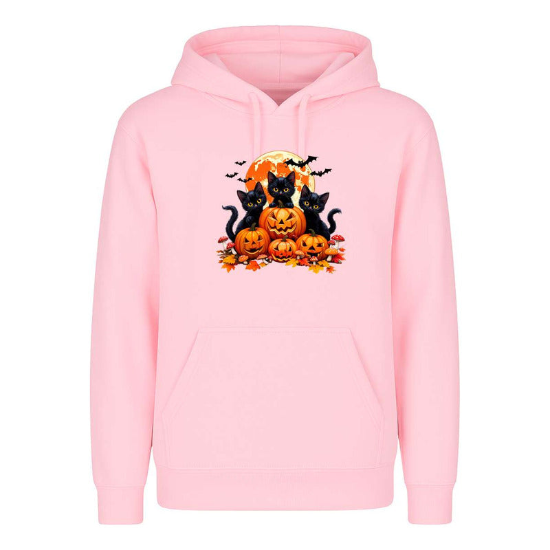 Sudadera Gatos Con Calabazas Halloween Tierno Fiesta Unisex