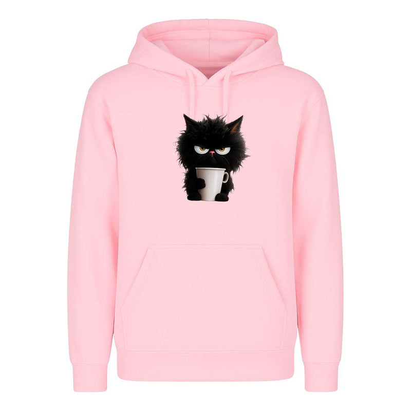 Sudadera Gato Enojado Con Café Broma Divertida Unisex