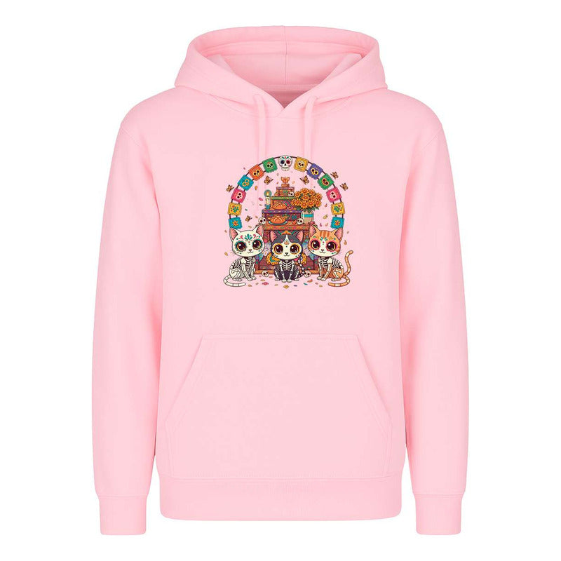 Sudadera Gatos Día De Muertos Ofrenda Mexicana Divertida