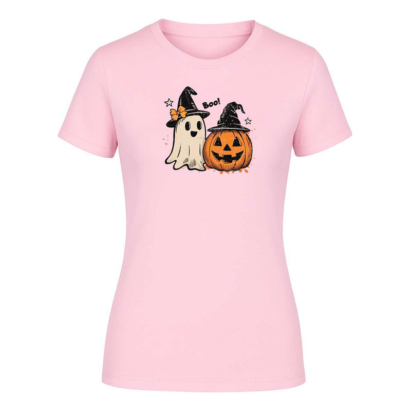 Playera "Fantasma y Calabaza Boo" Halloween - Dama