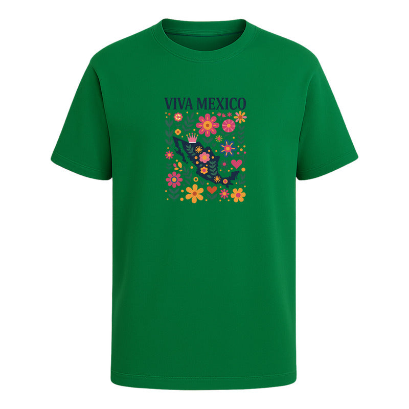 Playera "Viva México Mapa Con Flores" - Infantil