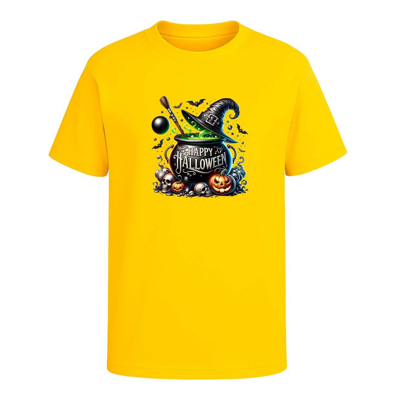 Playera Happy Halloween Caldero Bruja Calabaza Infantil