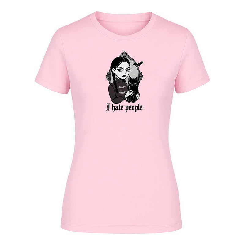 Playera "I Hate People" Frase Gótica - Dama