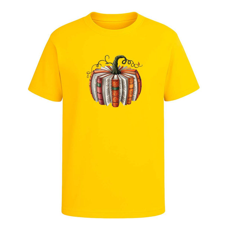 Playera Calabaza De Libros Halloween Otoño Regalo Unisex