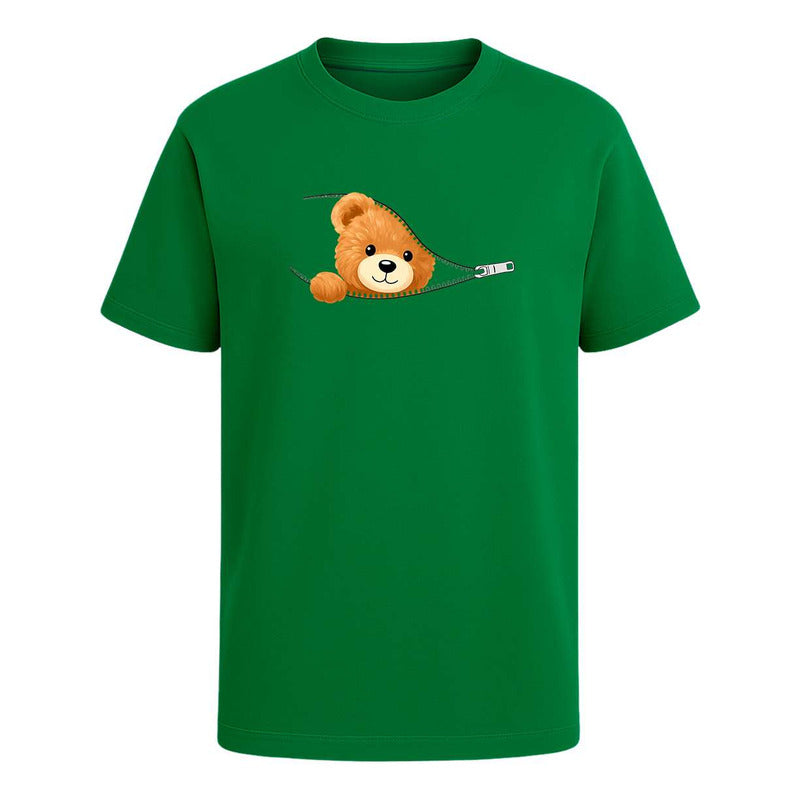 Playera Osito En Cierre Kawaii Tierno Divertida Infantil