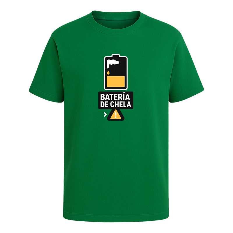 Playera "Batería de Chela" Humor - Hombre