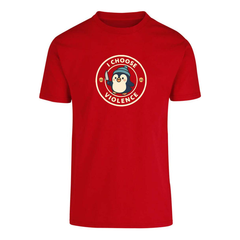 Playera Pingüino I Choose Violence Diseño Divertido Unisex