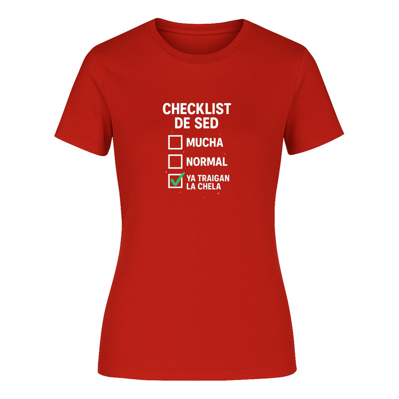 Playera "Checklist de Sed" Cerveza - Dama
