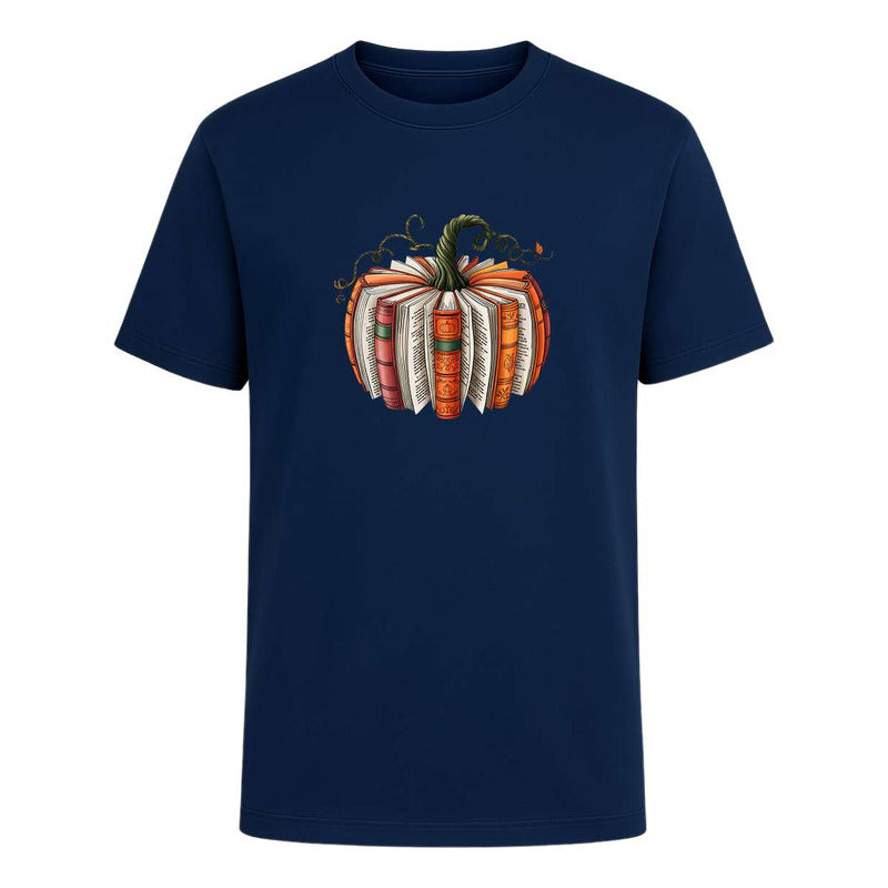 Playera Calabaza De Libros Halloween Otoño Regalo Unisex