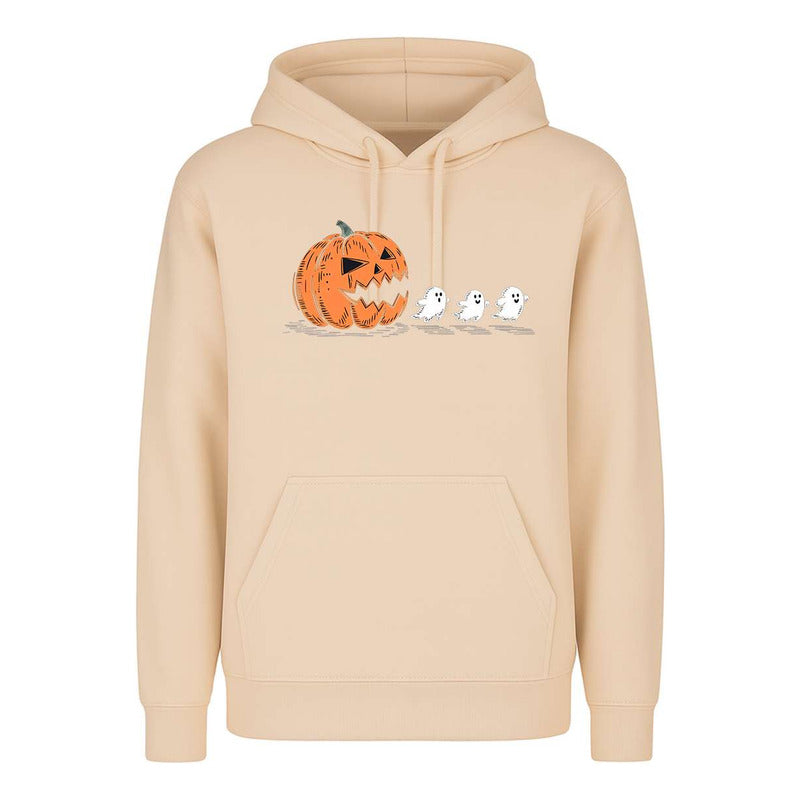 Sudadera Halloween Unisex Calabaza Fantasmas Estilo Pacman