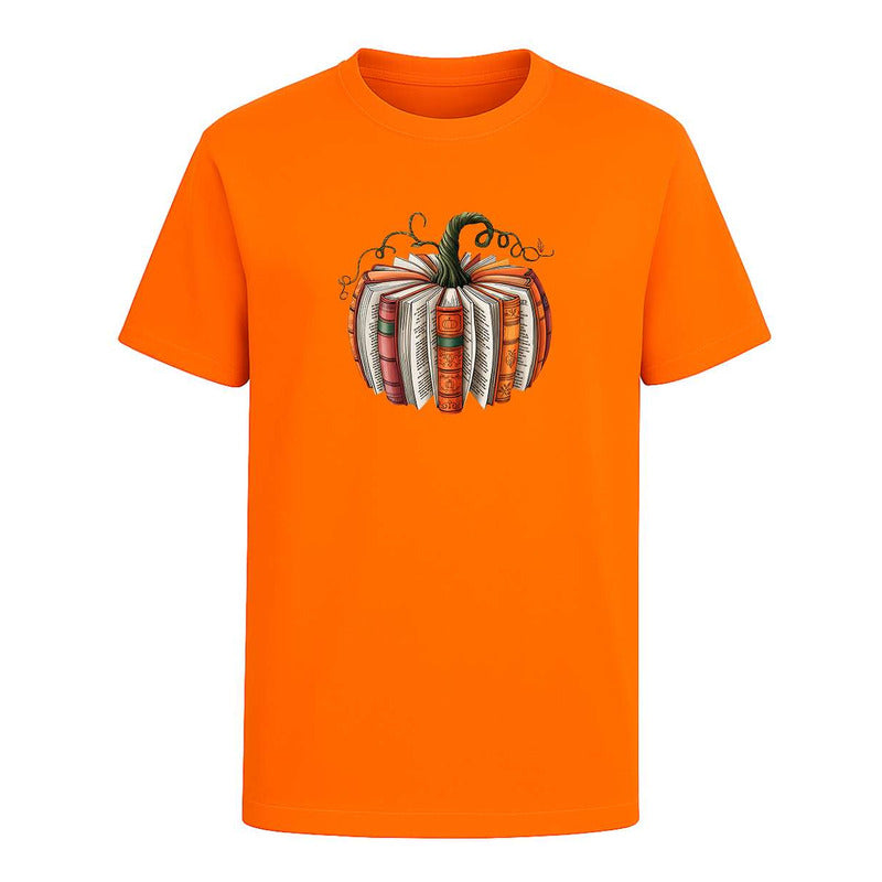 Playera Calabaza De Libros Halloween Otoño Regalo Unisex