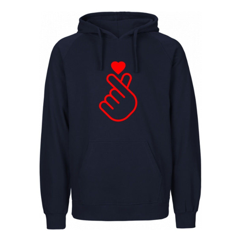 Sudadera Corazón Coreano K-pop Dedos Hoodie Dama