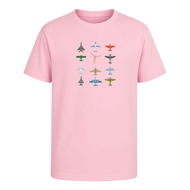 Playera infantil de la colección Aviones Pilotos de KreaLab, con diseño de aviones y estilo para fans de pilotos y aviones.
