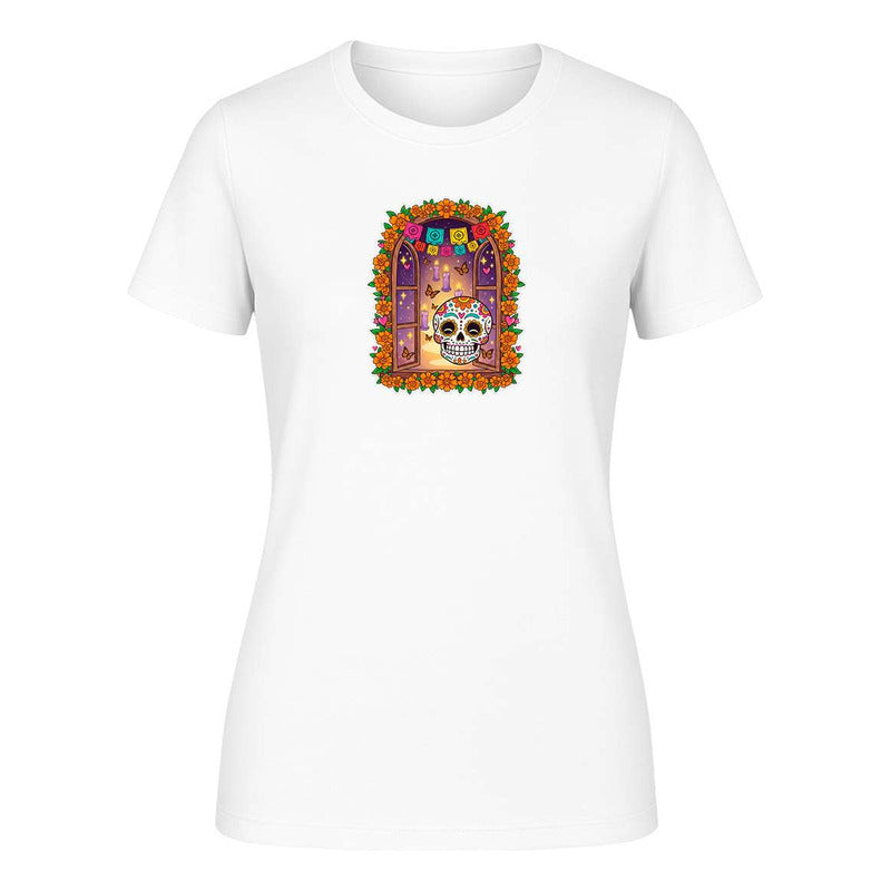 Playera "Calavera y Mariposas" Ofrenda - Dama