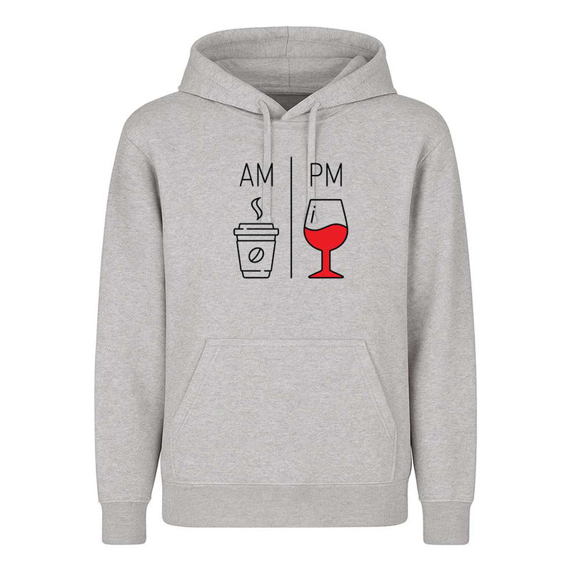 Sudadera Am Pm Café Y Vino Broma Humor Meme Regalo Unisex