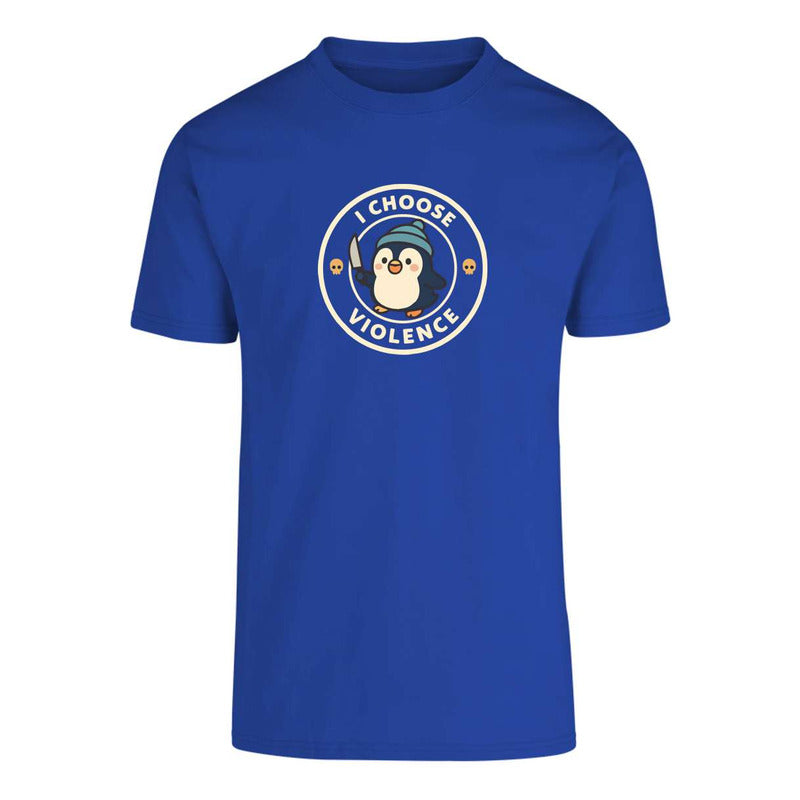 Playera Pingüino I Choose Violence Diseño Divertido Unisex