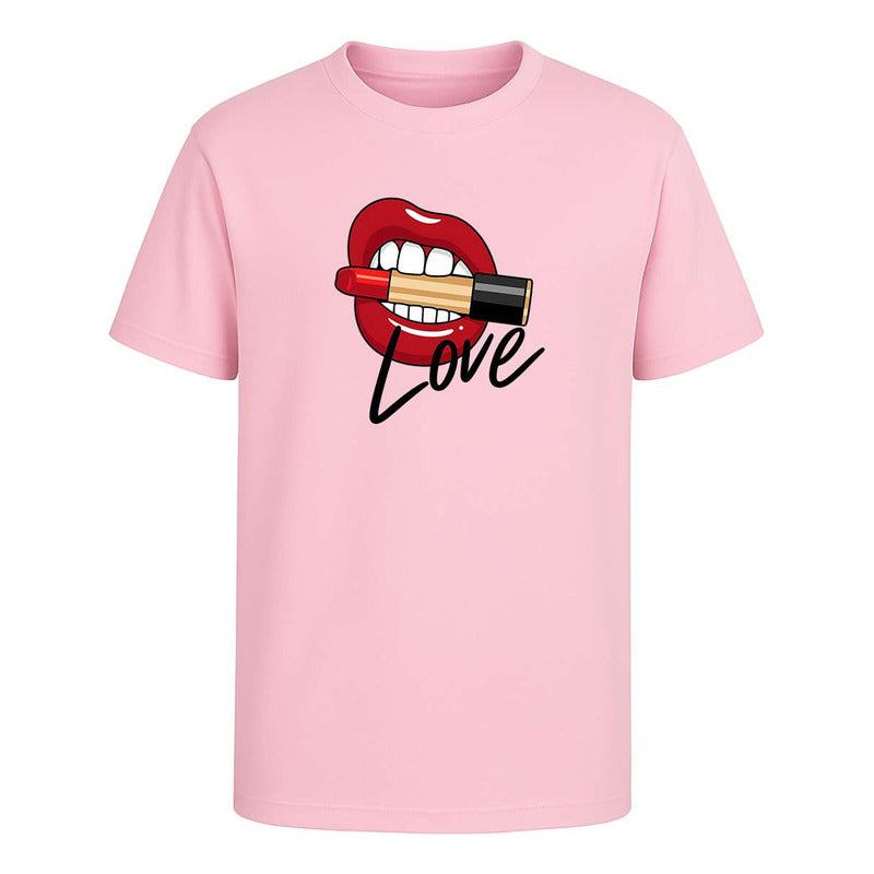 Playera "Love Labios Con Lipstick" - Infantil