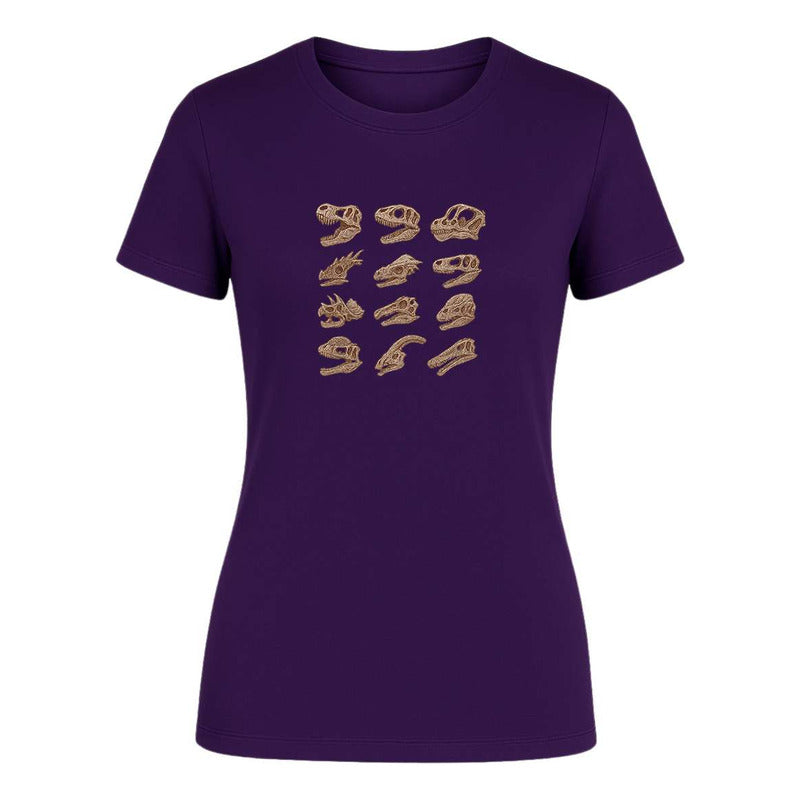 Playera "Cráneos de Dinosaurio" Fósiles - Dama