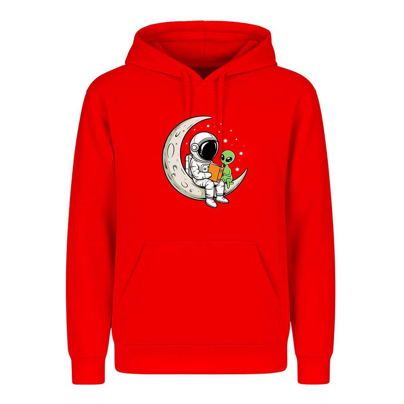 Sudadera Astronauta Y Alien En Luna Lectura Kawaii Infantil