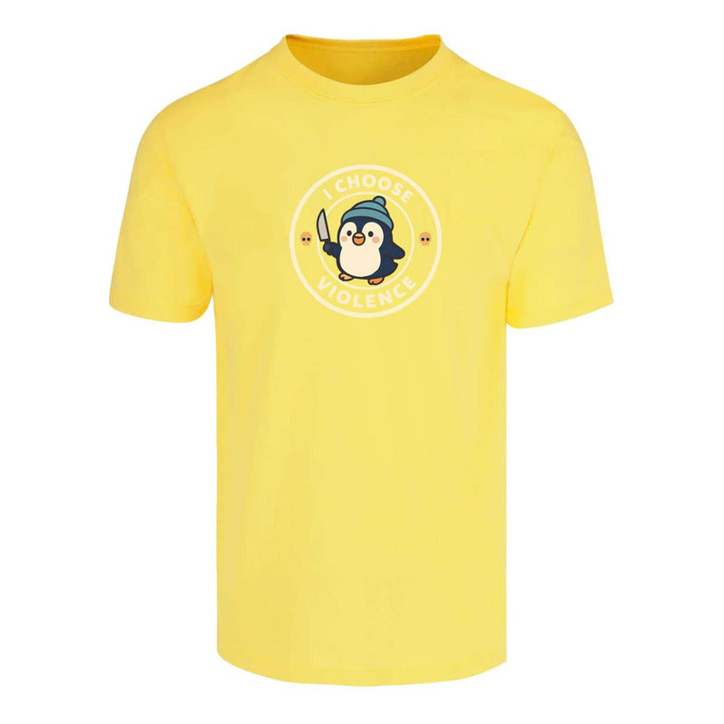 Playera Pingüino I Choose Violence Diseño Divertido Unisex