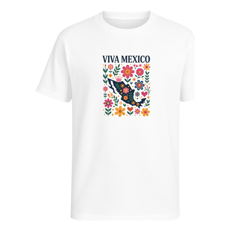 Playera "Viva México Mapa Con Flores" - Infantil
