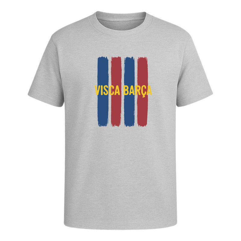Playera unisex Visca Barça de fútbol de KreaLab en colores vibrantes, con logo y diseño del club Barcelona.