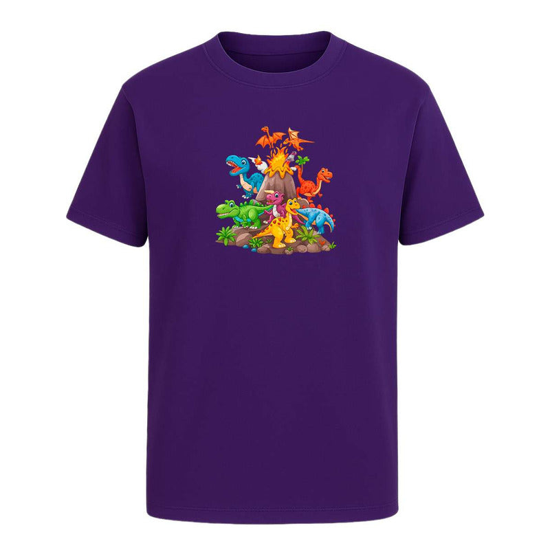 Playera "Dinosaurios con Volcán Eruptivo" - Infantil