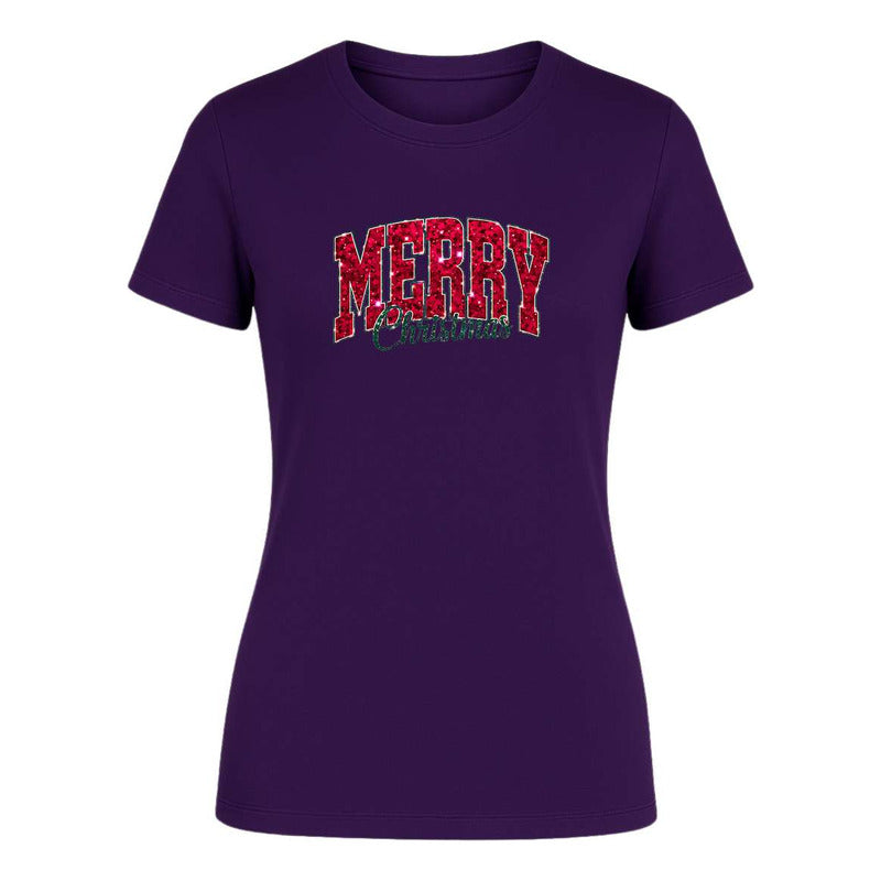 Playera Merry Christmas Navideña Cute Moda Chic De Dama