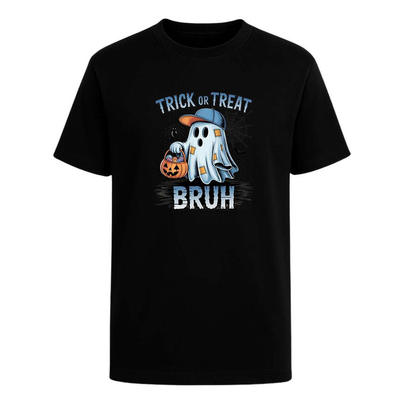 Playera Halloween Trick Or Treat Bruh Infantil Fantasma