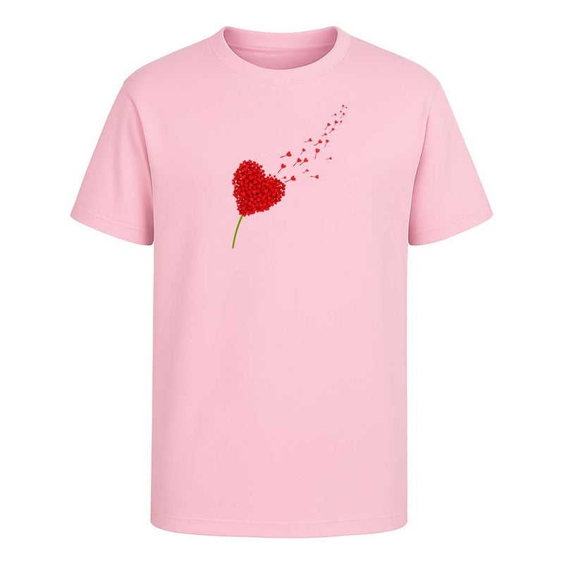 Playera Corazón Flor Pétalos Amor Romántica Pareja Unisex