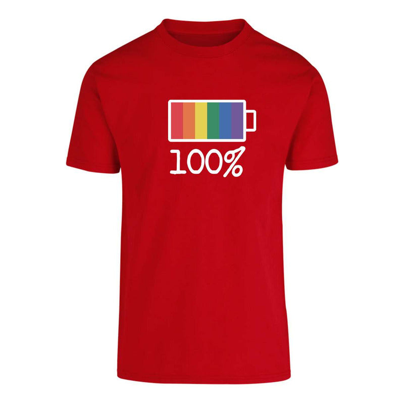 Playera "100% Pride" Carga de Batería LGBT+ - Unisex