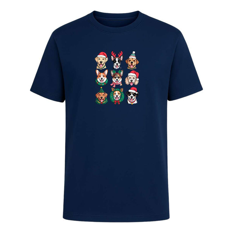 Playera Perros Navideños Dog Lover Santa Regalo Unisex