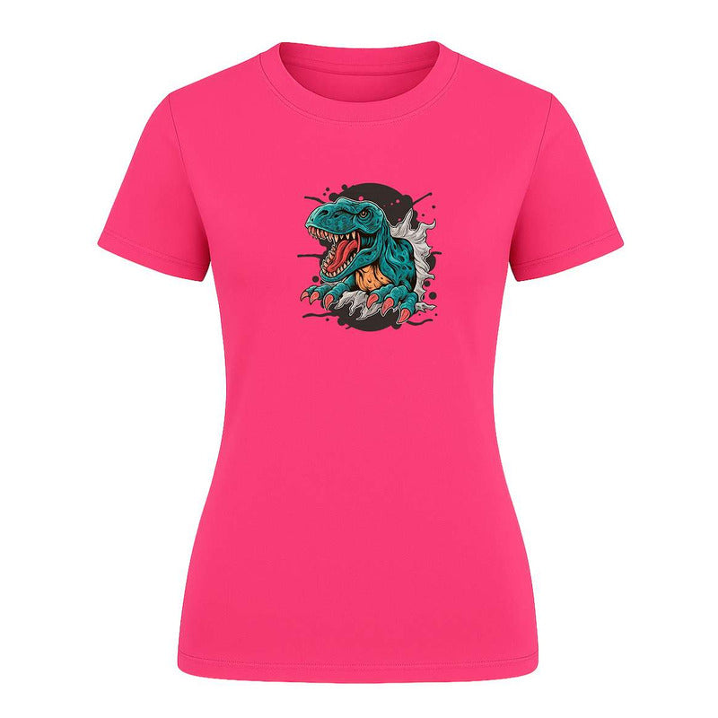 Playera "T-Rex Rasgando" Efecto Visual - Dama