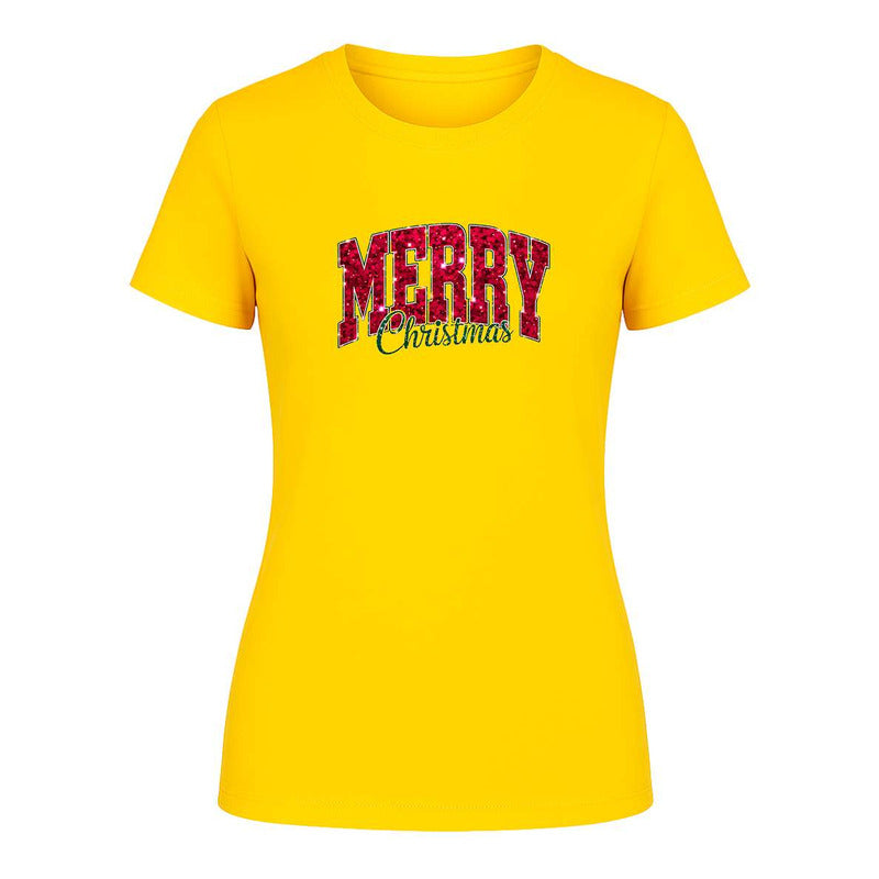 Playera Merry Christmas Navideña Cute Moda Chic De Dama