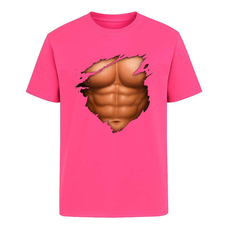 Playera "Abdomen Marcado" Efecto Rasgado - Hombre