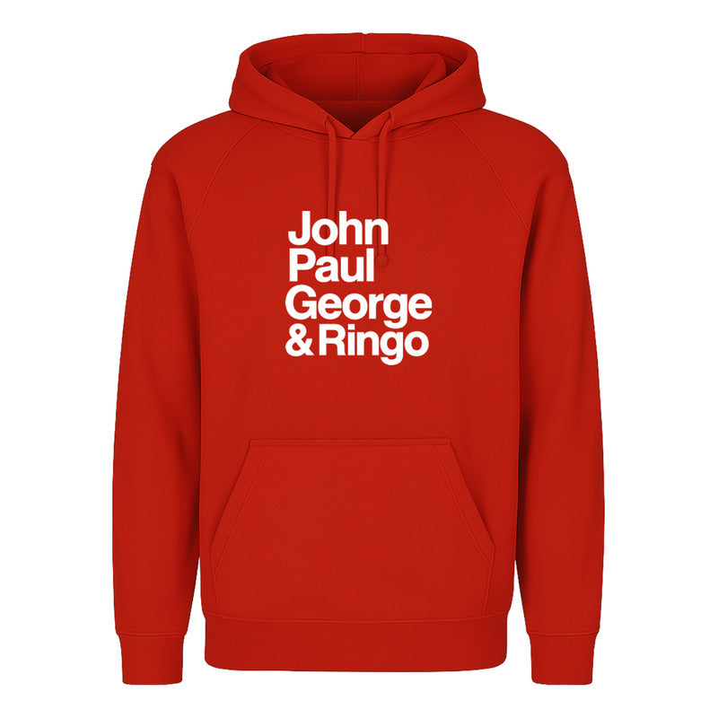 Sudadera Beatles Nombres John Paul George Ringo Unisex