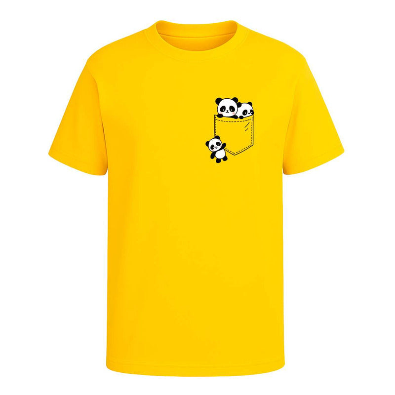 Playera Pandas En Bolsillo Kawaii Regalo Unisex