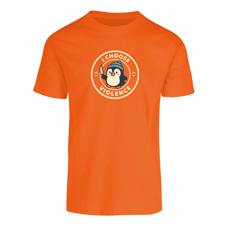 Playera Pingüino I Choose Violence Diseño Divertido Unisex