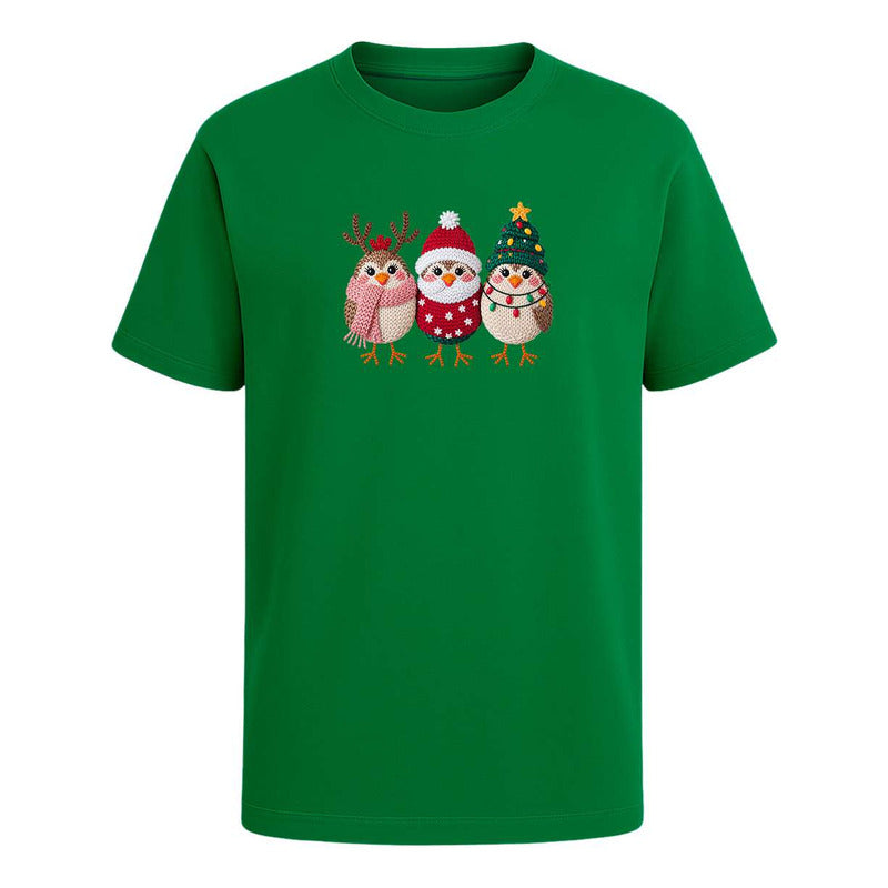 Playera Pajaritos Navideños Reno Santa Árbol Regalo Infantil