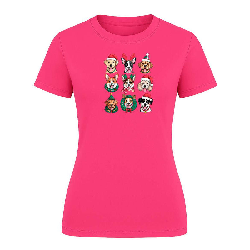 Playera Perros Navideños Dog Lover Santa Regalo De Dama
