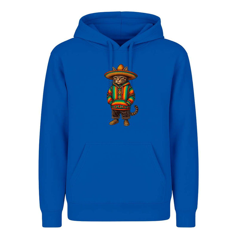 Sudadera Gato Con Sombrero Mexicano Poncho Divertida Unisex