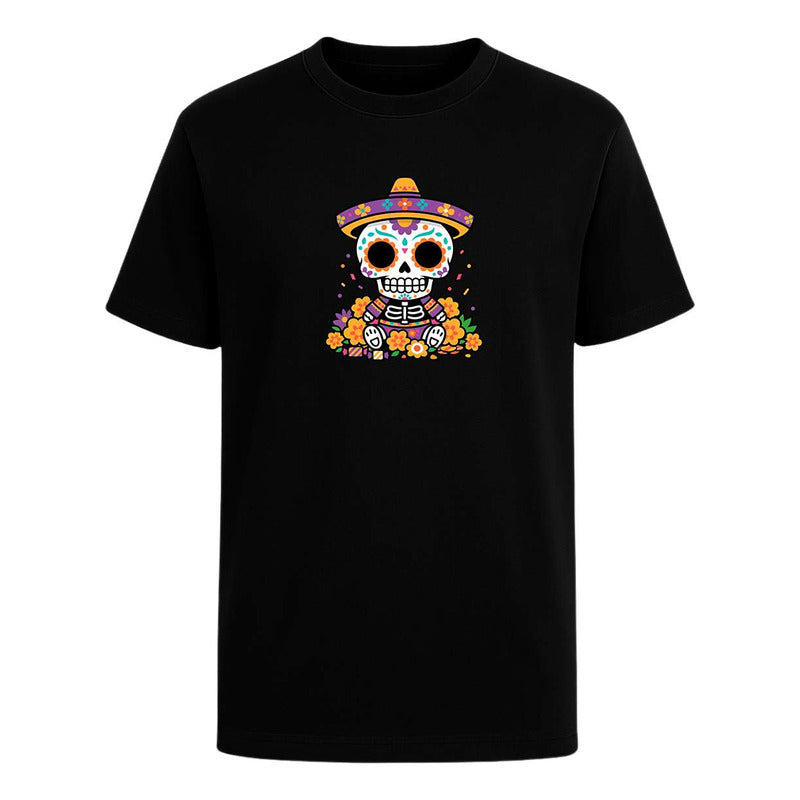 Playera Calavera Con Sombrero Día De Muertos Catrín Infantil