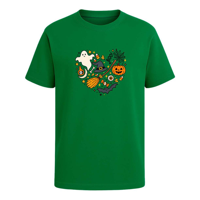 Playera Corazón Halloween Bruja Escoba Boo Regalo Infantil