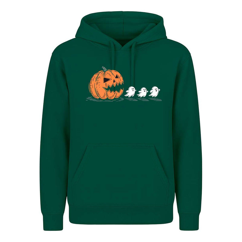 Sudadera Halloween Unisex Calabaza Fantasmas Estilo Pacman