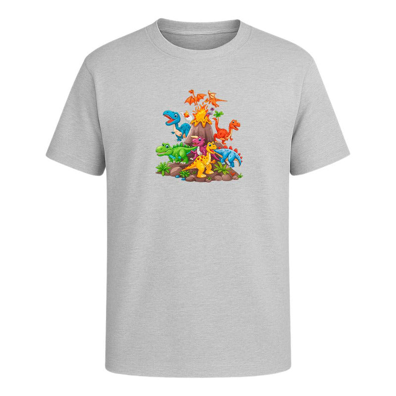 Playera "Dinosaurios con Volcán Eruptivo" - Infantil