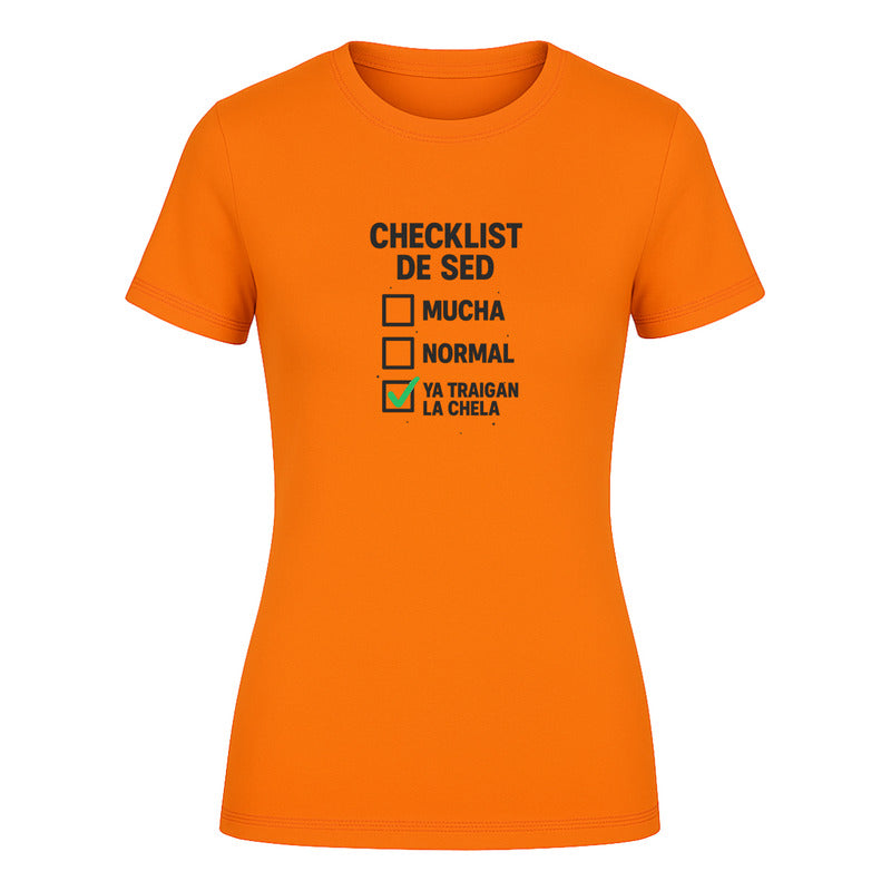 Playera "Checklist de Sed" Cerveza - Dama