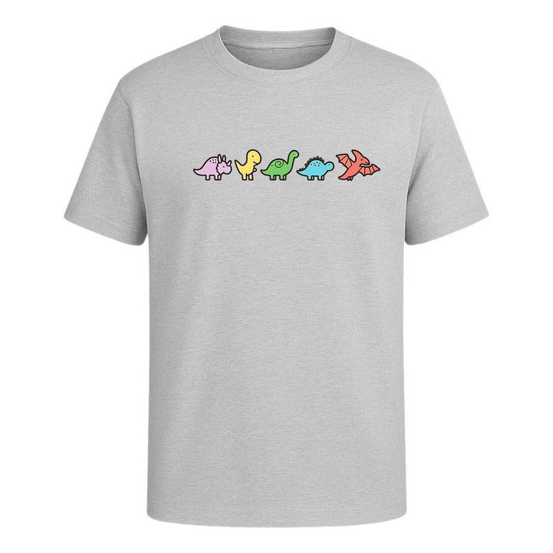 Playera "Dinosaurios Kawaii" Minimalista - Hombre