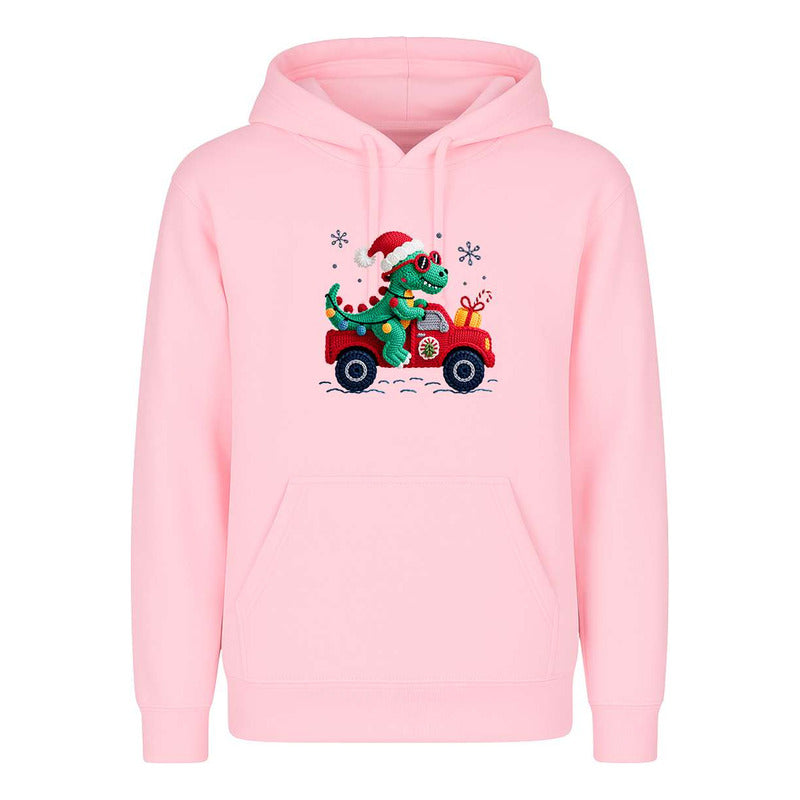 Sudadera Dinosaurio Navideño Efecto Bordado Regalo Unisex